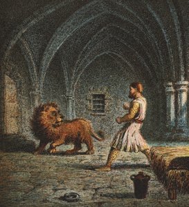 Richard den Første og en løve, udg. 1890 af English School